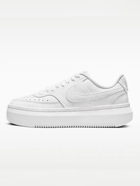 White Women's Platform Sneaker - Branded Athletic Style
